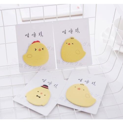 DL Creative adorable mini cute little yellow chicken chicken grunt message notes post n posted notes the notices posted