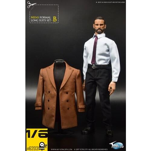 1:6 action figure clothing set Brown/BLACK TC 62031 Gentleman Mens Coat Formal Suit Set for 12" Male Man Figure Body Toy