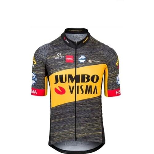 LASER CUT 2021 JUMBO VISMA TEAM ONLY Mens Cycling Jersey Short Sleeve Bicycle Clothing Ropa Ciclismo
