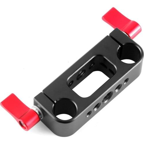 DSLR Camera Cage Kit 15mm Rod Rig Clamp Double Holes 1/4 3/8 Thread Telephoto Lens Holder Support Rail Photography System