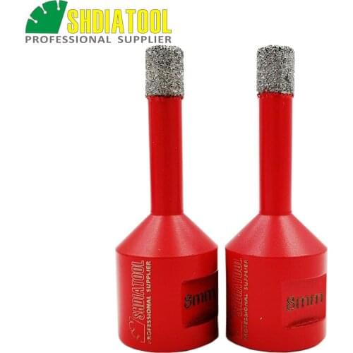 SHDIATOOL 2pcs M14 8mm Vacuum Brazed diamond drilling bits Professional quality dry Drill bit porcelain tile hole saw