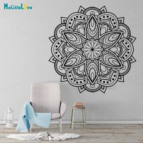 Beautifully Exquisite Mandala Flower Vinyl Wall Sticker Decal Yoga Studio Bedroom Living Room Decor Wallpaper BD474