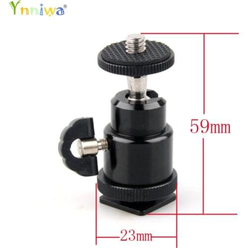 Mini Ball Head 1/4" mount with Lock Hot Shot Adapter for Camera Tripod LED Light Flash Bracket Holder Mount