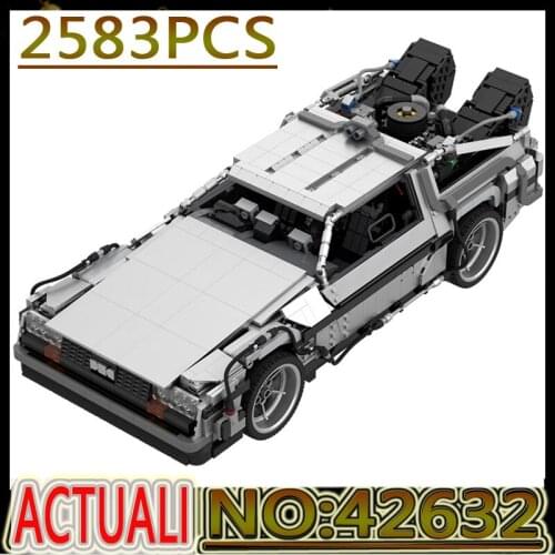 Hot MOC Style Time Travel Classic Movies Back to The Future Time Machine Car 42632 Model Building Blocks DIY Toys Birthday Gifts