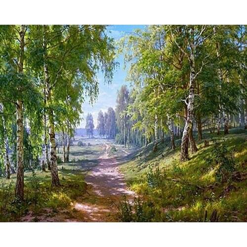 MM 14/16/18/28 CROSS STITCH Full Round Drill 5D DIY Diamond Painting " forest" 3D Embroidery Cross Stitch Home Decor
