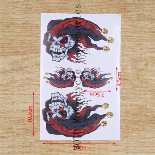 New Style SKULL Head fuel tank Decals Stickers for honda yamaha suzuki Universal Bike Car decals Good quality