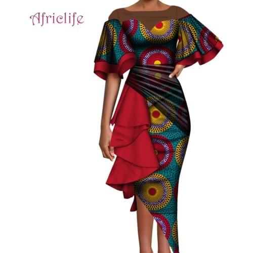 African Clothes for Women Party Black Chiffon Patchwork Sexy Lady Plus Size Dresses 4XL 5XL 6XL WY8903