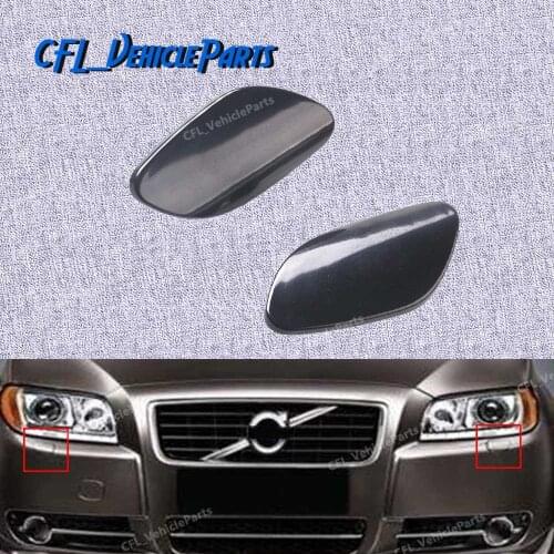 Pair L R Front Bumper Headlight Washer Nozzle Jet Cover Unpainted 39870059 39870060 For Volvo S80 2007 2008 2009 2010 2012 2013