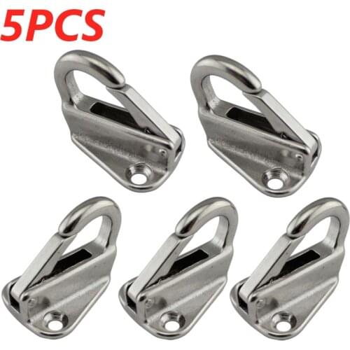 5pcs Marine Grade Stainless Steel Spring Locked Fender Hook Snap Fending Hook Attach Rope Boat Sail Tug Ship Marine Hardware