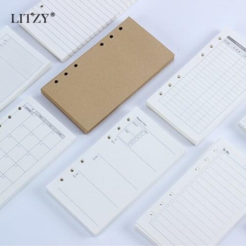 A5 A6 Loose Leaf Notebook Refill Spiral Binder Inner Page Diary Weekly Monthly Planner To Do List Line Dot Grid Inside Paper