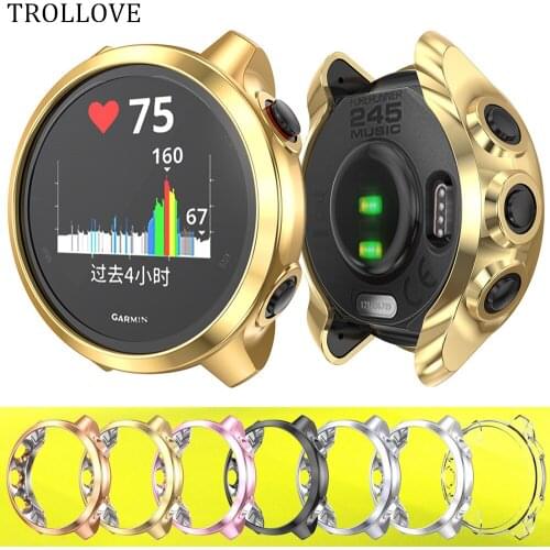 Replacement Protective Cases for Garmin Forerunner 245 / 245M Soft Plating TPU Case Cover Shell Bumper Smart Watch Accessories