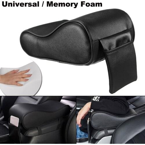 Universal Black PU Leather Soft Cotton Car Armrest Box Mat Auto Center Console Pad Cushion For BMW/Honda/Toyota/Hyundai/Kia/etc
