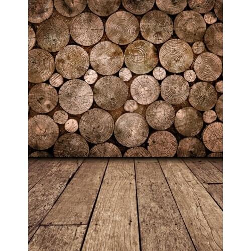 VinylBDS Retro Circular Wooden Wall Photography Backdrops Wood Floor Backgrounds for Photo Studio Children Photo Backdrops