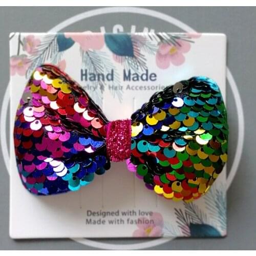 Resale Big Size 2PCS/lot Lovely Bow Hair Glitter Sequin 10cm Hairpin Cute Hairpin Modish Girls Prince Hair Clip Bowknot Clip