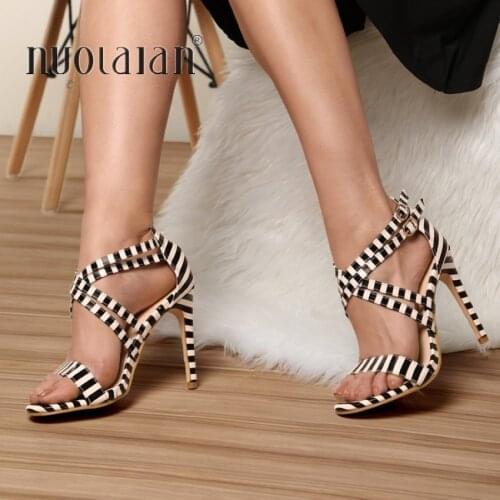 2019 Brand fashion women sandals summer high heel shoes for women sexy peep toe high heels sandals party dress shoes woman