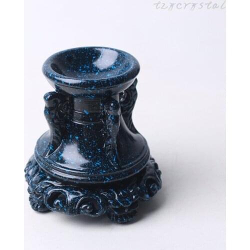 1pc Crystal Sphere Blue Resin Carved Display Ball Fashion Home Decoration
