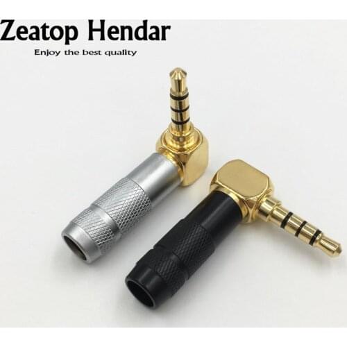 100Pcs 90 Degree Right Angle 3.5mm 4 Pole Stereo Male Jack 3.5 Audio Plug for DIY Repair Earphone Headphone Soldering Connector