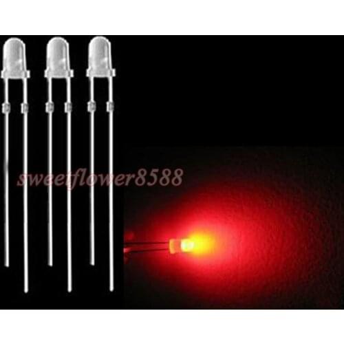 30pcs 3mm Round Diffused Red LED 4K MCD Bulb Lamp Light LED New Free Shipping