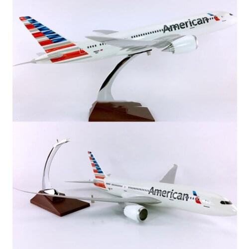 43cm American airplane model toys B787-8 Dreamliner aircraft model with base 1/150 scale diecast plastic alloy plane