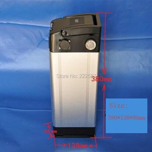 48V 15AH 750w electric bike battery lithium battery power battery BIG sliver fish battery with Aluminum housing BMS and charger