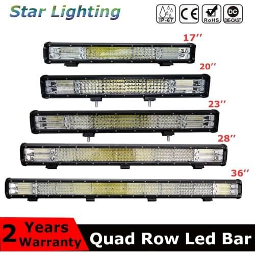 9D Quad Row LED Bar 4 / 7 / 12 / 20 / 22 / 28 / 36 inch Offroad LED Light Bar For Boat Car Tractor Truck 4x4 SUV ATV 12V 24V