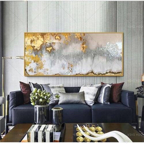 2020 Top Design Gold Foil Abstract Oil Painting Canvas Art Handmade Wall Decor Canvas Modern High Quality Painting