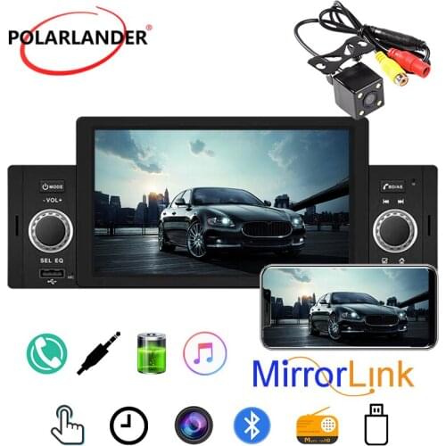 Car Radio 1 Din 5'' Multimedia MP5 Player Accessories Bluetooth Hands-free Mirror Link IPS Touch Screen High Pixel USB SD MMC FM