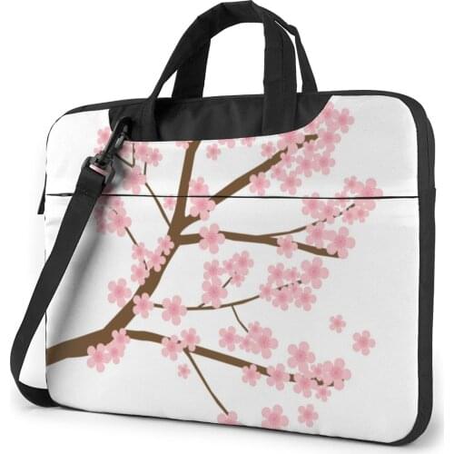 Cherry Blossom Laptop Bag Case Bike Crossbody Computer Bag Carry Soft Laptop Pouch