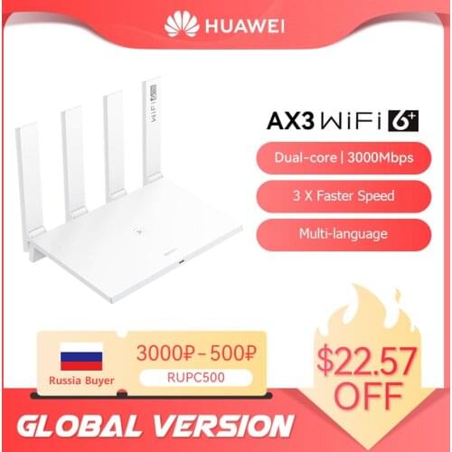 Global Version HUAWEI WiFi 6+ AX3 Dual Core Wireless Router 3000M 5GHz Repeater Amplifier WiFi6 Multi-Language Mesh WiFi