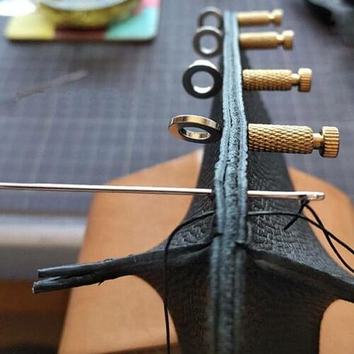 Handmade Leather DIY Tool Fixed Position Basting Needle Leather Edge Stitching Sewing Suture Locking Located Craft T6V3