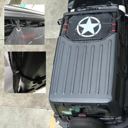 JXLCLYL Black Sunshade Mesh Top Cover For 2007-2017 Jeep Wrangler JK JKU 2-4Door