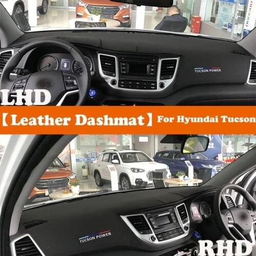 Leather Dashmat Accessories Car-Styling Dashboard Covers Pad Dash Mat Sunshade Carpet For Hyundai Tucson TL 2016 2017 2018 2019