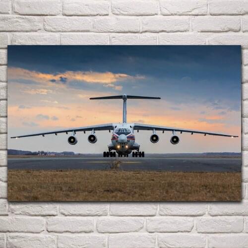 Cool il 76 transportor aircraft vehicle sunset cloud posters on the wall picture home living room decoration for bedroom KP826