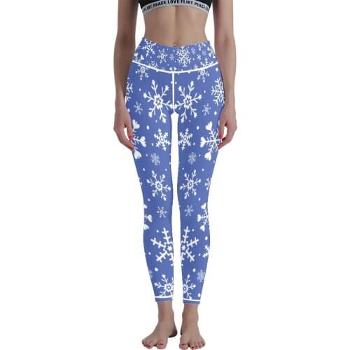 Snowflake 3D Printing Leggings High Waist Woman Fitness Yoga Pants Sexy Push-up Gym Sports Stretch Running Tights Wraps Leg