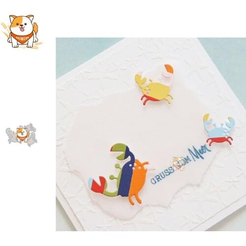 Little Crab Metal Cutting Dies Mold Knife Scrapbooking Stencil DIY Embossing Craft Die Cuts Card Making New Dies For 2020