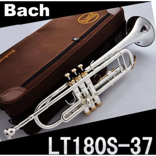 MFC Bb Trumpet LT180S37 Silver Plated Gold Keys Music Instruments Profesional Trumpets Student Included Case Mouthpiece