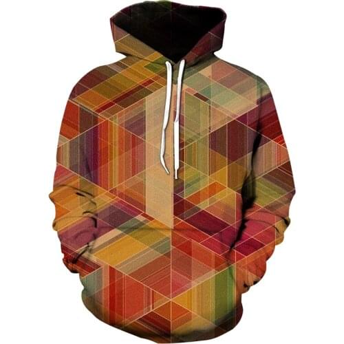 2021 latest geometric pattern 3D printing Harajuku fashion hoodie hooded sweatshirt autumn and winter unisex streetwear