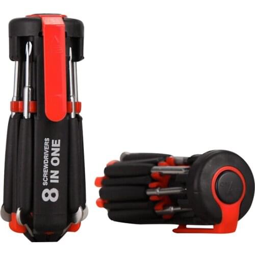 New 8 in 1 Screwdriver Multifunctional Tools with Flashlight for Home Auto Outdoor