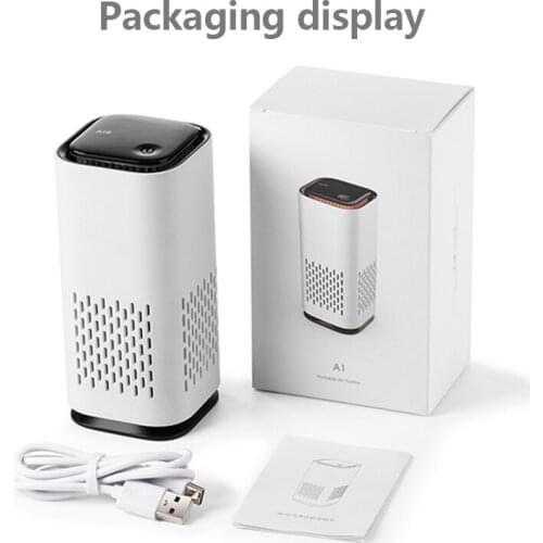 100-240V Air Purifier Air Cleaner for HEPA Filters USB cable Low Noise Portable Car home Air Purifier with Night Light Desktop