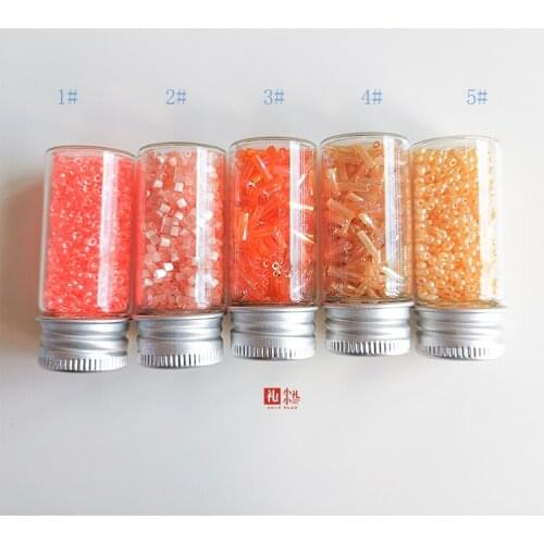 Orange 12g high quality embroidery beads handmade diy French three-dimensional woven loose beads rice beads materials