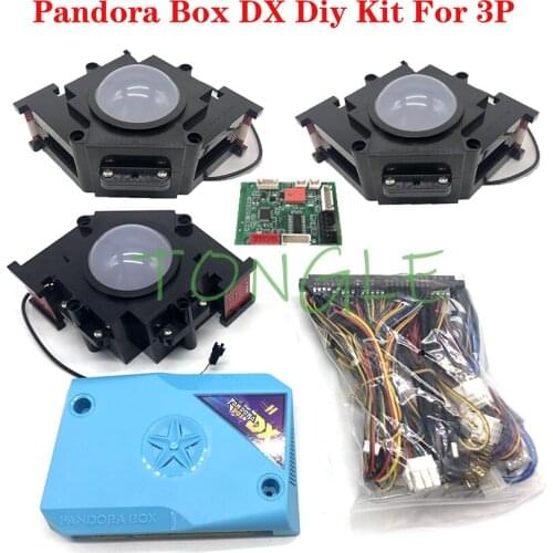Pandora Box Arcade Game Board 3 Players Kit for Horizontal Cocktail Table With 3 USB XL Tracbkball Cables Converter Retro Parts