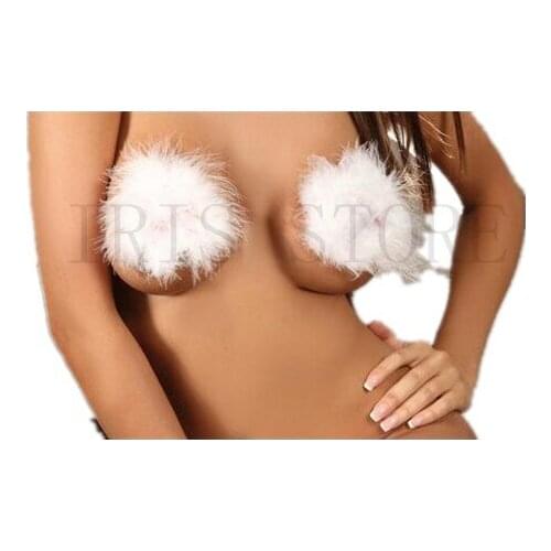 Sexy Pink Feathered Self-Adhesive Reusable Nipple Cover