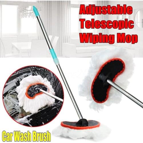 Car Cleaning Brush Adjustable Telescopic Mop Head Cleaning Wash Brush Tool Strong Water Absorption Easy To Clean Mop