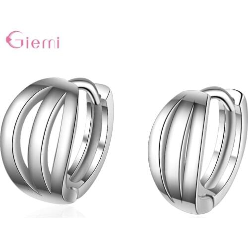 Simper Personality 925 Sterling Silver 3 Layers Hoop Earrings for Women Girl Mutilayer Fashion Jewelry Gift Women Brincos
