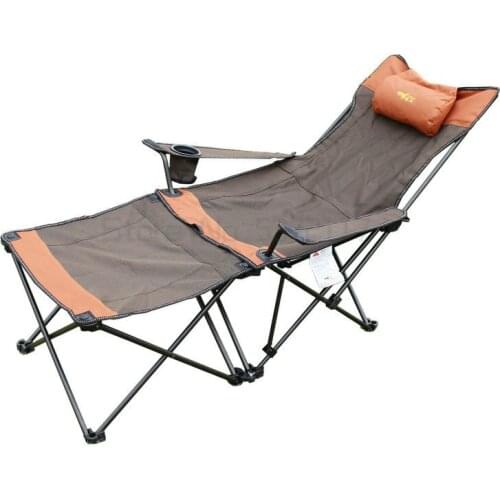 Outdoor folding recliner multifunctional dual-purpose lunch break beach chair outdoor fishing armchair