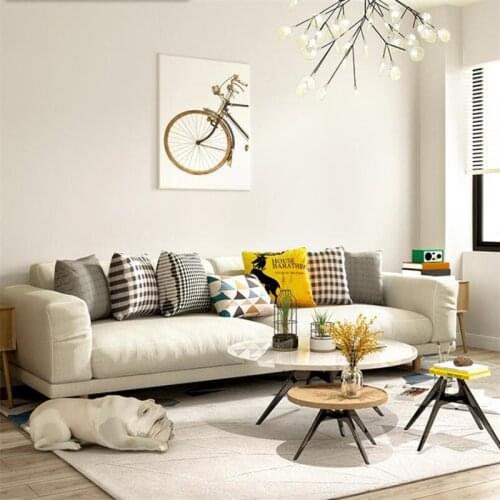 Light blue wallpaper ivory Mediterranean pure color childrens room boy living room bedroom TV background wallpaper papier peint