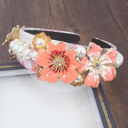 New Arrival Unique Designs Baroque Exaggerated Flowers Crown Headpieces Princess Wedding Dress Handmade Beads Hair Accessories