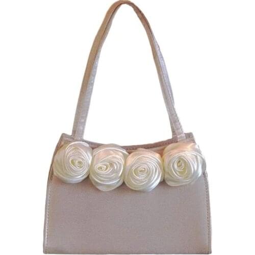 Vintage Rose Flower Handbag Designer Bags Fashion Dinner Party Totes Elegant Ladies Chain Crossbody Messenger Bag Luxury Purse