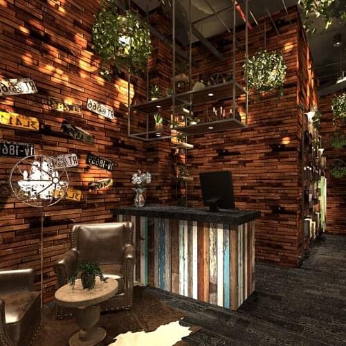 Papel parede Vintage Brick Wallpaper 3D Home Decor Retro Brown Red Wall Paper Rolls for Shop Walls Decoration decoracao casa