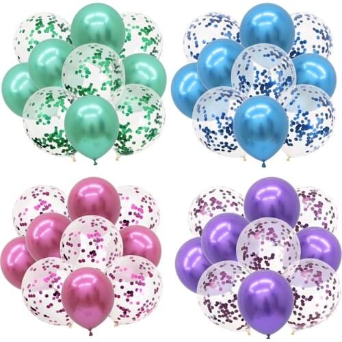 10pcs 12inch Mixed Green Confetti Balloons Birthday Party Decor Kid Adult Metallic Balloon Wedding Birthday Balloon Decor
